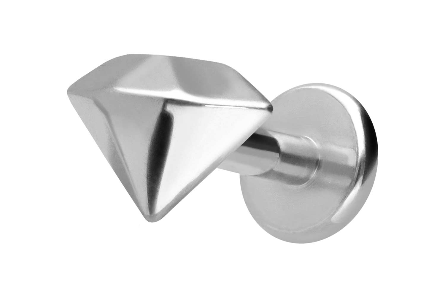 Titan Labret Piercing mit Innengewinde DIAMANT